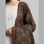 Luxury Grey Leaf Wrap Pashmina Shawl - Image 8