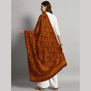 Luxury Himalayan Yak Wool Shawl ( Yellow Paisley) - Image 6