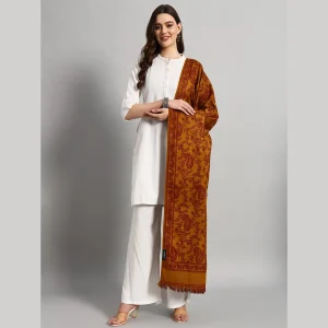 Luxury Himalayan Yak Wool Shawl ( Yellow Paisley) - Image 4