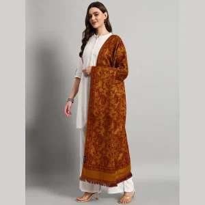 Luxury Himalayan Yak Wool Shawl ( Yellow Paisley) - Image 5