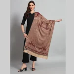 Luxury Maroon Wool Scarf Winter Warm Large Stole - Image 2