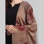 Luxury Maroon Wool Scarf Winter Warm Large Stole - Image 5