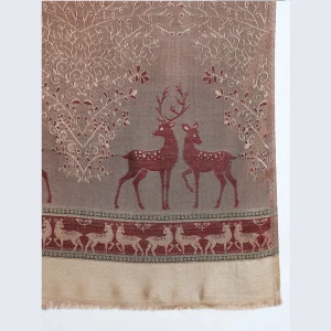Luxury Maroon Wool Scarf Winter Warm Large Stole - Image 6