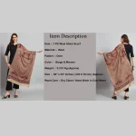 Luxury Maroon Wool Scarf Winter Warm Large Stole - Image 8