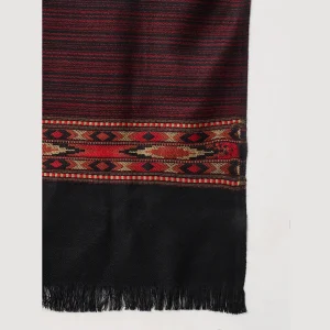 Luxury Reversible Black Striped Shawl - Image 7