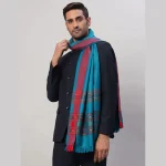 Luxury Turquoise Shawl Men's Winter Wear - Image 2