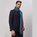 Luxury Turquoise Shawl Men's Winter Wear - Image 3