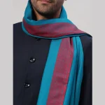 Luxury Turquoise Shawl Men's Winter Wear - Image 6