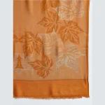 Luxury Yellow Leaf Wool Stole - Image 6