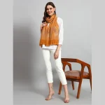 Luxury Yellow Leaf Wool Stole