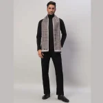 Man's Brown Check Warm Soft Wool Muffler - Image 5