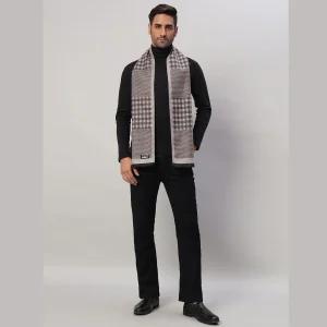 Man's Brown Check Warm Soft Wool Muffler - Image 5