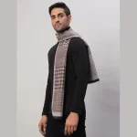 Man's Brown Check Warm Soft Wool Muffler - Image 4
