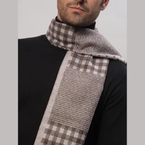 Man's Brown Check Warm Soft Wool Muffler - Image 6