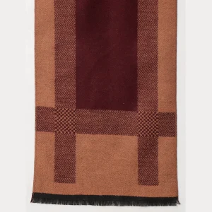 Maroon & Brown Stripe Muffler Winter Soft Wool Scarf - Image 7
