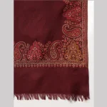 Maroon Paisley Shawl Men's Wrap Warm Wool Scarf - Image 7