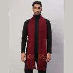 Maroon Scarf Cashmere Solid Wool Warm Muffler