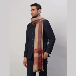 Meditation Beige Shawl Unisex Soft Wool Blanket - Image 4