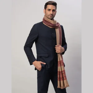Meditation Beige Shawl Unisex Soft Wool Blanket - Image 3