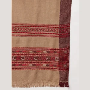 Meditation Beige Shawl Unisex Soft Wool Blanket - Image 7