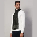 Men Cashmere Scarf Winter Neck Wrap Casual Green Diamond - Image 3