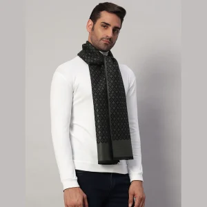 Men Cashmere Scarf Winter Neck Wrap Casual Green Diamond - Image 4