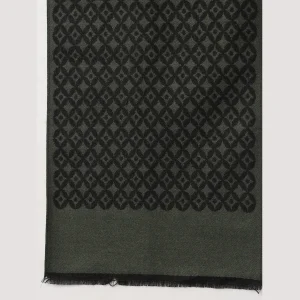 Men Cashmere Scarf Winter Neck Wrap Casual Green Diamond - Image 7