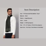 Men Cashmere Scarf Winter Neck Wrap Casual Green Diamond - Image 8