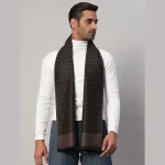 Men Fashion Brown Diamond Scarf Winter Soft Wool Muffler