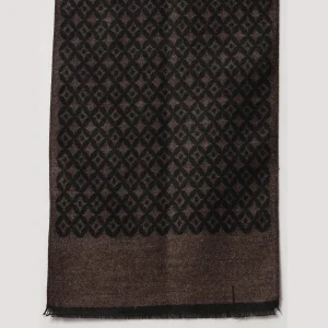 Men Fashion Brown Diamond Scarf Winter Soft Wool Muffler - Image 7