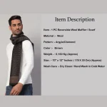 Men Fashion Brown Diamond Scarf Winter Soft Wool Muffler - Image 8