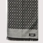 Men Grey Diamond Casual Neck Wrap Wool Muffler - Image 7