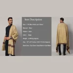 Men Reversible Solid Beige Shawl Winter Wear Lohi - Image 9