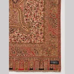 Men's Beige Floral Wrap Winter Wool Shawl - Image 7