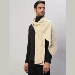 Men's Beige Soft Wool Pashmina Muffler Winter Scarf - Image 3