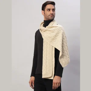 Men's Beige Soft Wool Pashmina Muffler Winter Scarf - Image 3