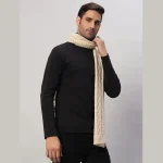 Men's Beige Soft Wool Pashmina Muffler Winter Scarf - Image 4