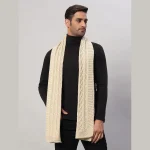 Men's Beige Soft Wool Pashmina Muffler Winter Scarf