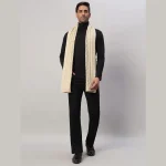 Men's Beige Soft Wool Pashmina Muffler Winter Scarf - Image 5
