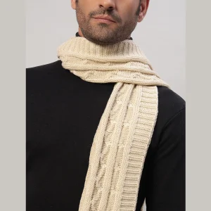 Men's Beige Soft Wool Pashmina Muffler Winter Scarf - Image 6