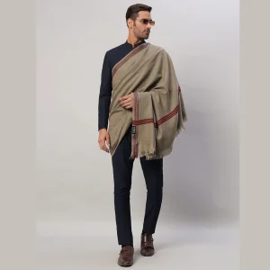 Men's Beige Wool Stole Winter Wear Long Shawl - Image 3