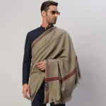 Men's Beige Wool Stole Winter Wear Long Shawl