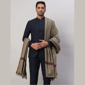Men's Beige Wool Stole Winter Wear Long Shawl - Image 5