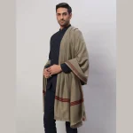 Men's Beige Wool Stole Winter Wear Long Shawl - Image 2