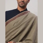 Men's Beige Wool Stole Winter Wear Long Shawl - Image 8