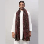 Men's Black Paisley & Floral Wrap Shawl 80"x40"
