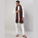 Men's Black Paisley & Floral Wrap Shawl 80"x40" - Image 5