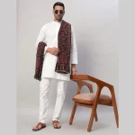 Men's Black Paisley & Floral Wrap Shawl 80"x40" - Image 2