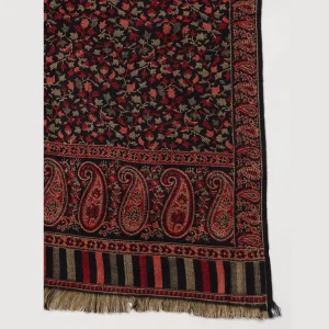 Men's Black Paisley & Floral Wrap Shawl 80"x40" - Image 7