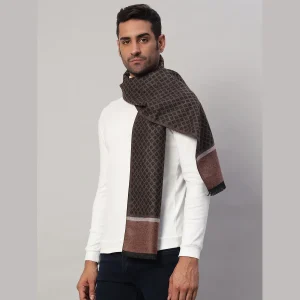 Men's ​Brown Diamond Cashmere Muffler Soft Wool Scarf - Image 4